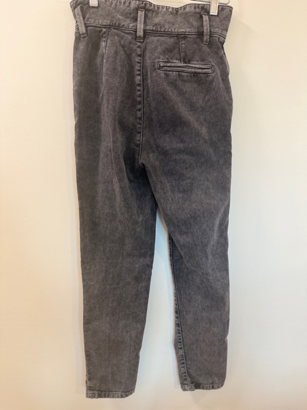 Sezane Austin Paperbag Waist Jeans Gray High Rise Pleated - Size 32 EU/US 0 - Picture 4 of 10